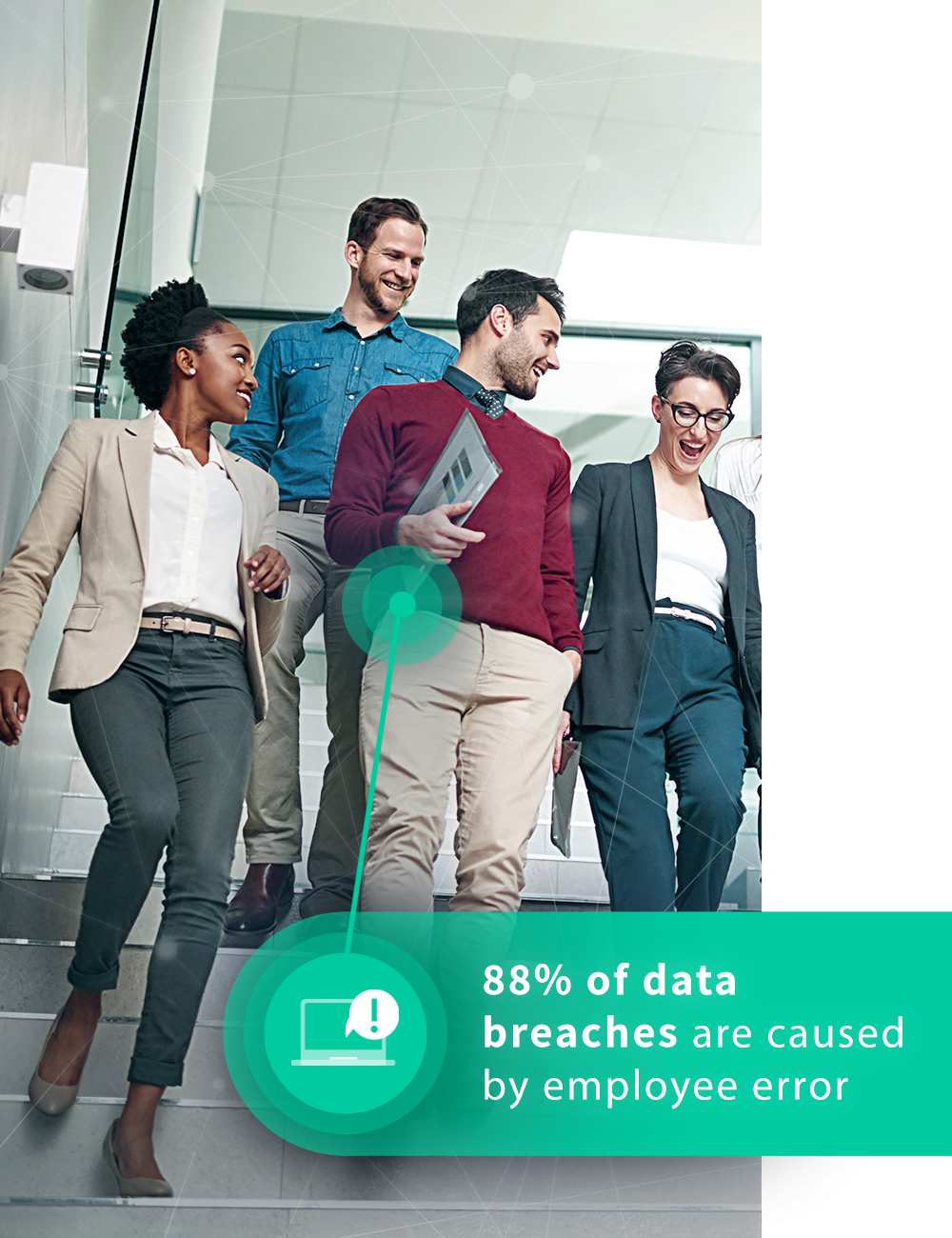 Graphic that says 44% of data breaches are caused by employee error
