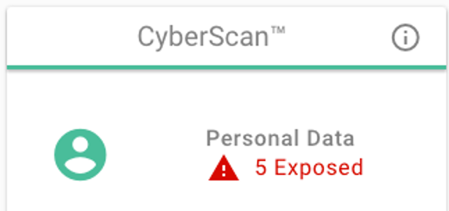 Screenshot of IDX privacy protection alert