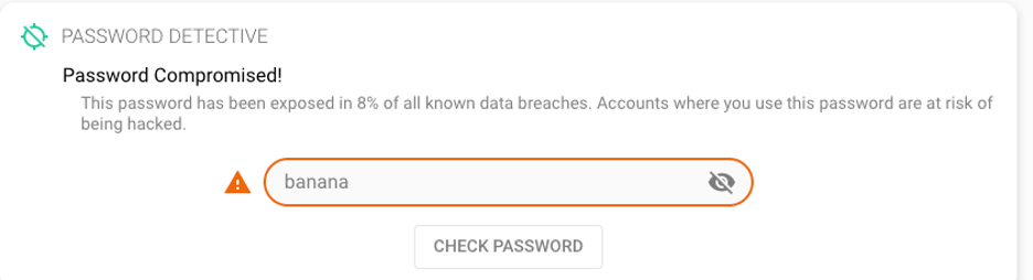 Screen shot of password privacy tool