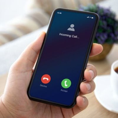 Incoming call on cell phone