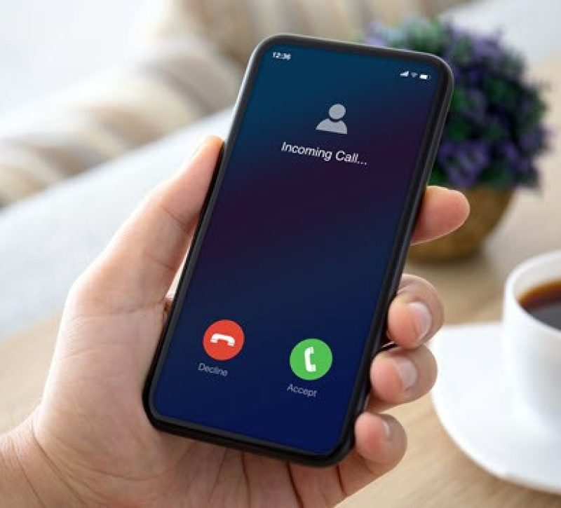 Incoming call on cell phone